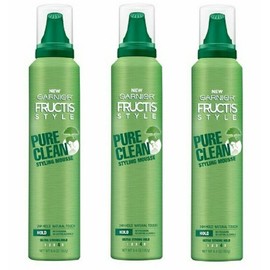 Garnier 3 GARNIER FRUCTIS STYLE PURE CLEAN STYLING MOUSSE, Ultra Strong Hold 4, 6.4 oz
