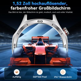 MEGALITH Smartwatch Men's Fitness Phone Function: Tracker Torch Pedometer Sports Fitness Watch - Waterproof Blood Pressure Smart Watch Compatible Android iOS