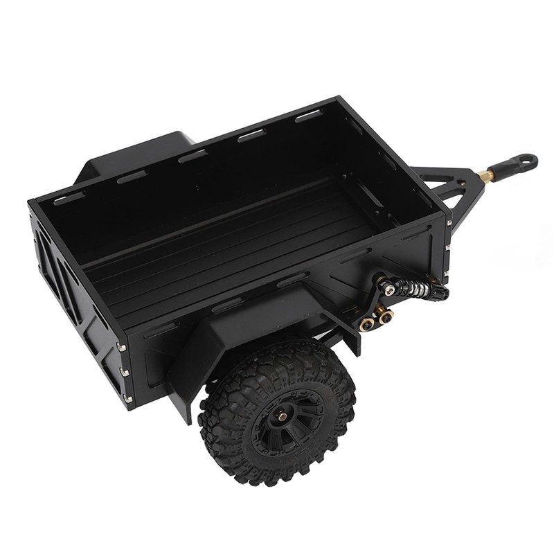 RC Car Hitch Trailer Aluminum Alloy Antislip Rubber Tire Rustproof