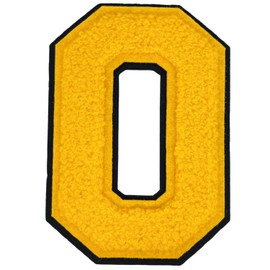 1 PCS 4.2" Yellow Chenille Letter Patches, Iron on Patches for Hats Clothes Bags Backpacks Jeans, Initial Patches Large Varsity Letter. (Letter O)