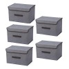 Caja Almacenamiento Ropa Asa Tapa Plegable Juego Gris 5pcs