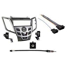 Harmony Audio Compatible with Ford Fiesta 2011 Without Sync Single DIN Stereo Harness Radio Install Kit Silver Dash