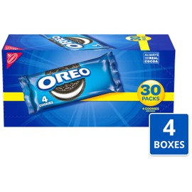 OREO Chocolate Sandwich Cookies, 120 Snack Packs (4 Cookies Per Pack, 4 Boxes)