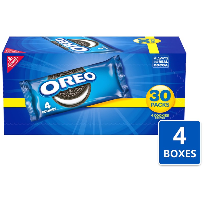 OREO Chocolate Sandwich Cookies, 120 Snack Packs (4 Cookies Per