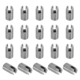 PATIKIL Self-Tapping Threaded Inserts, 20 Pcs M4 x M6.5 x 11mm 303 Stainless Steel Thread Adapter Reducer Slotted Screw Repair Inserts Nuts Sleeve
