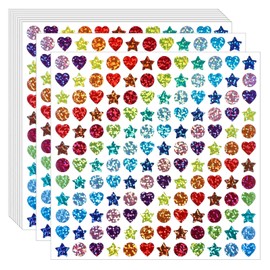 2160 Pcs Star Sticker for Kids Reward, Holographic Rainbow Stickers, Behavior Reward Sticker, Colorful Foil Star Heart Gems Stickers for Teacher Rewards Sheet Incentive Charts Home Art Craft Party