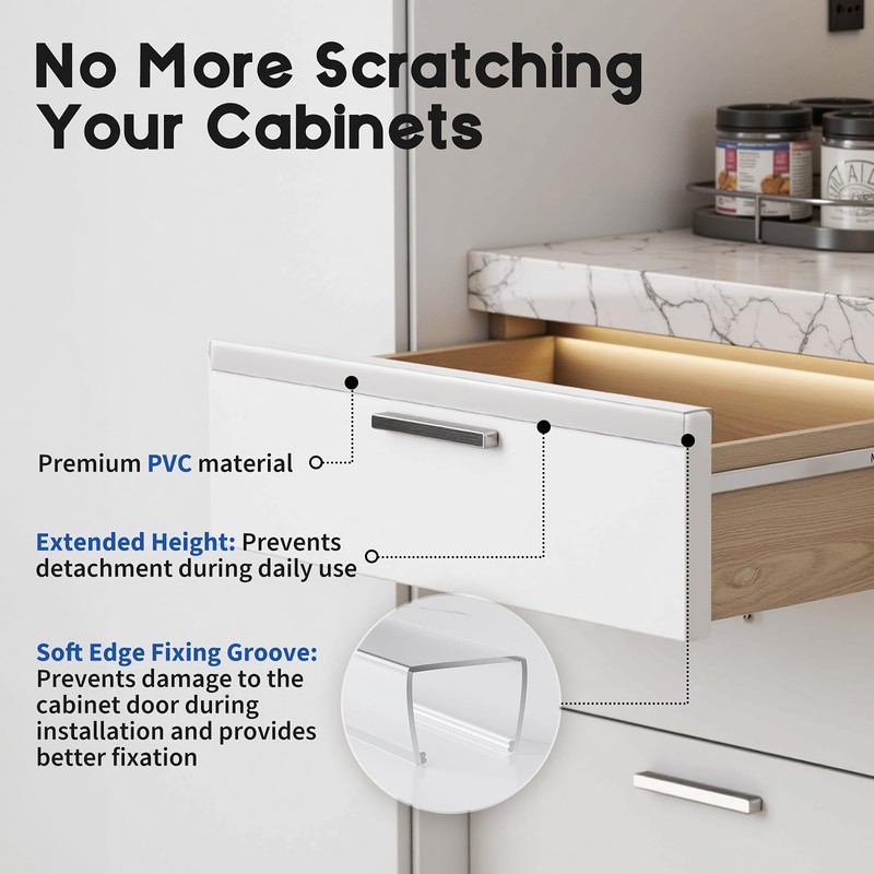 Cabinet Protector Edge Guard (Pack of 6), 17.7" Clear PVC
