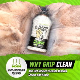 Grip Clean Grip Clean - Hand Cleaner for Mechanics C Heavy-Duty Mechanic Soap, Liquid Hand Soap with Natural Pumice & Clay to Absorb Tough Grease, Oil & Dirt C Moisturizing Coconut Oil, Lime Scent (32oz)
