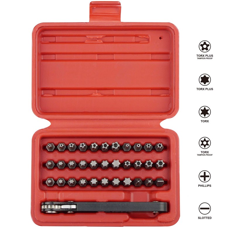 KAIFNT K403 Comprehensive Torx Bit Set with Mini Ratchet Wrench,