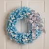 Pre-Lit Flocked Pine Artificial Christmas Wreath - 24" - Sky
