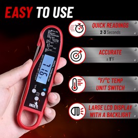 UNCO Meat Thermometer - Digital Instant Read, Waterproof for Cooking & Baking