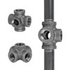 AGUTEA Black 5-way Side Exit Cross,Cast Iron Pipe Fitting Cast