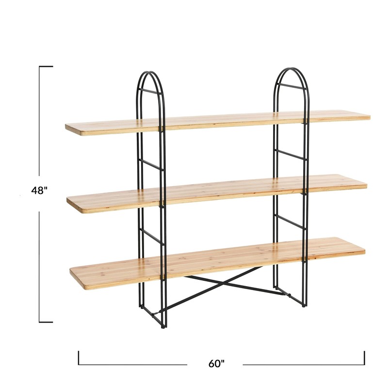 Main + Mesa Eitri Wood and Metal Adjustable Shelving Unit,