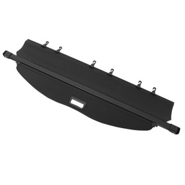 IKON MOTORSPORTS, Rear Retractable Cargo Cover Compatible with 2020-2025 Toyota Highlander, with Extra Cover Style Canvas Trunk Security Luggage Shield Shade, Black