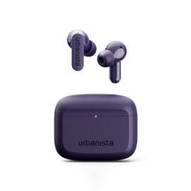 Urbanista Palo Alto True Wireless Earbuds, Bluetooth Earphones with Adaptive Noise Cancellation, 45 Hours Total Playtime, USB-C Charging Case, IP54 Waterproof, Compatible with iOS and Android, Purple
