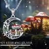 TRISHULA Moon Mushroom Necklace 925 Sterling Silver Red Mushroom Pendant