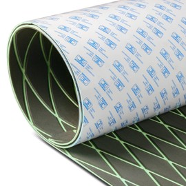 OCEANBROAD Self-Adhesive 96''x22.5'' Diamond Pattern Boat Flooring EVA Foam Marine Boat Decking Sheet Non-Slip Mat for Jon Motor Boats Yacht Helm Pad RV Floor, Dark Gray with Mint Green Seam Lines