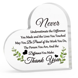 Friendship Gifts for Women Encouragement Gift for Sister Acrylic Heart-Shaped Keepsake Inspirational Gift for Friend Bestie Graduation Gift for Him Her Acrylic Heart Plaque Christmas Thanksgiving Gift