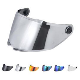 Helmet Visor for MT 28B/Thunder 4 Visor, Motorcycle Helmet Visor, Helmet Visor, Motorcycle Wind Protection Helmet, Lens Visor, Full Face, Helmet Visor Accessories, Replacement (Chrome Silver)