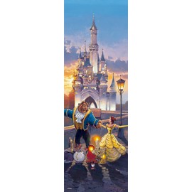 456 Piece Jigsaw Puzzle Beauty and the Beast Sunset Waltz Gusset Series [Stained Art] (7.3 x 22.0 inches (18.5 x 55.5 cm)