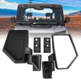 HAKA TOUGH Side View Mirrors for Polaris Ranger XD 1500 Accessories 2024, Adjustable Folding Breakaway Side Mirrors for Polaris Ranger Crew/XD 1500 Northstar 2024, Replace #2889862, Door-Mounted, 2PCS