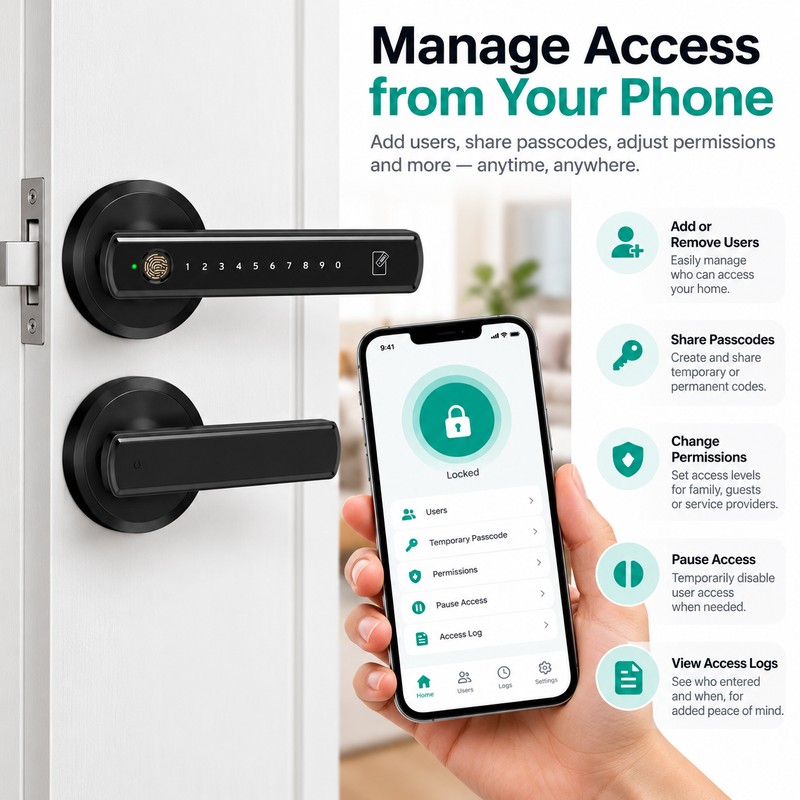 Smart Door Lock for Home & Office – Fingerprint, App