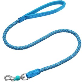Mycicy Rope Dog Leash - 2/3/4/6/10 Foot Reflective Dog Leash- Strong Nylon Braided Heavy Duty Dog Training Leash for Large and Medium Small Dogs Walking Leads (Sky Blue- 3 feet)