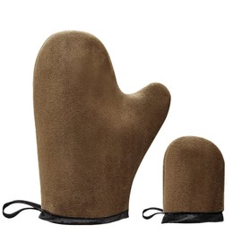 Pack of 2 Tanning Gloves for Self-Tan, Double-Sided Self-Tanning Gloves and Small Tan Applicator Mitt, Self-Tanning Mitt Applicator for Face and Body (Brown)