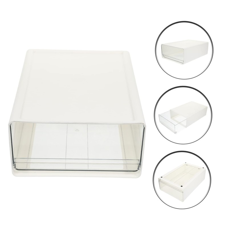 Operitacx Collapsible Stackable Storage Box Drawer Box for Office Supply