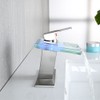AVSIILE LED Bathroom Sink Faucet, Brushed Nickel Waterfall Single Hole