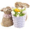 infactory Easter Decoration: Decorative Easter Bunny Couple with Easter Egg