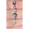 Small Silver Skeleton Key Charm Zipper Pull & Keychain Add