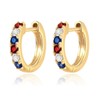 Elaximn Tiny Patriotic Gold Huggie Earrings for Women
