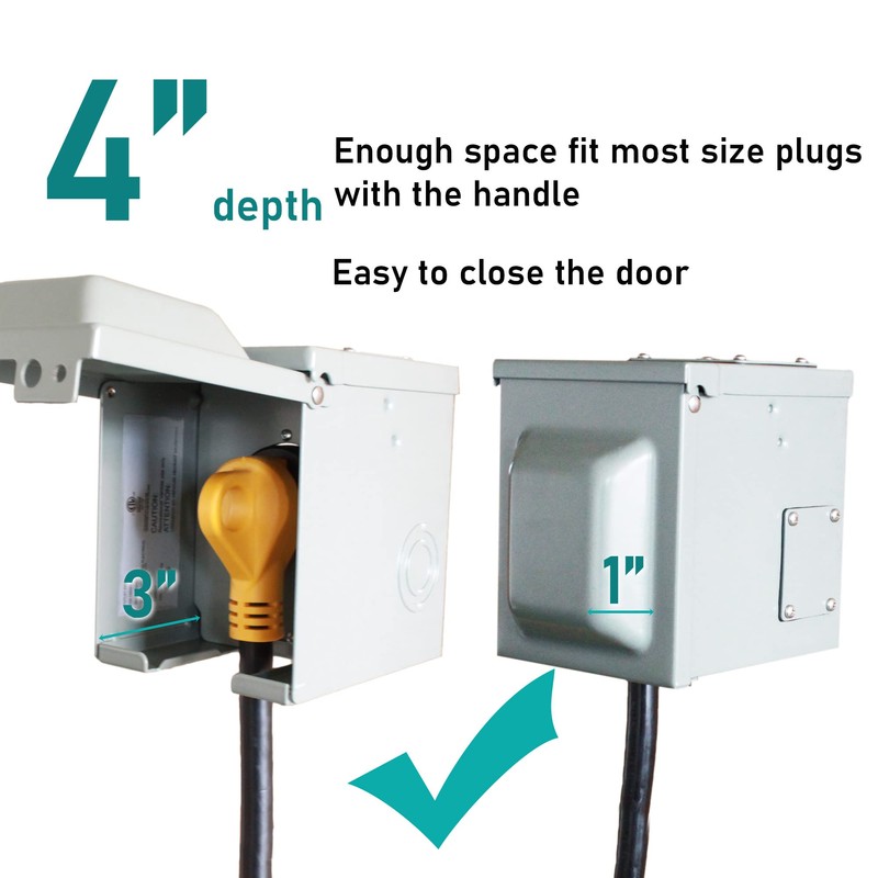 X-Haibei 30 Amp RV Power Outlet Box 125 Volt, NEMA