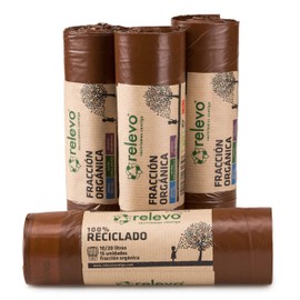 Relevo Pack of 60 Bin Liners 20 L - 100% Recycled Bin Bags
