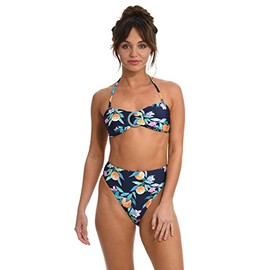 Sunshine 79 Bandeau Bikini Parte Superior de baño, Multi//Paz, Amor y Melocotones, 8