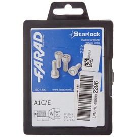 Farad 1-A1C/E Starlock 1CH Code A1C/E Wheel Lock with Fixing Bolts for Cars, Silver
