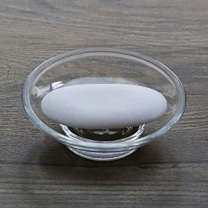 2 x Glass Soap Dish Replacement for Bathroom Accessories (Transparent)