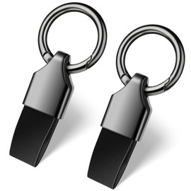 2 PCS Car Keyring Clips Leather Key Rings Fob Keychain Clip, Universal Small Keyring Holder Zinc Alloy Buckle Keychain, Multifunctional Keychain Ring Holder for Men Woman