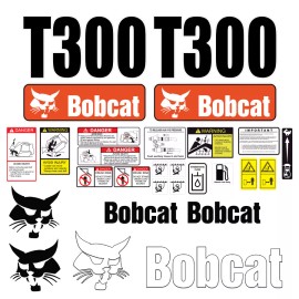 Turbo Bobcat T300 Skid Steer Set Vinyl Decal Sticker - 25 PC