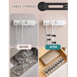 Silicone Magnetic Cable Ties, 4.72 Inch Upgraded Cord Ties With Magnet Cable Strap Cord Wrap For Travel Phone USB Charging Cable Management (8-Pack, Black)