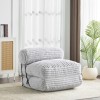 GDF Studio Convertible Bean Bag Chair Bed Light Gray Faux