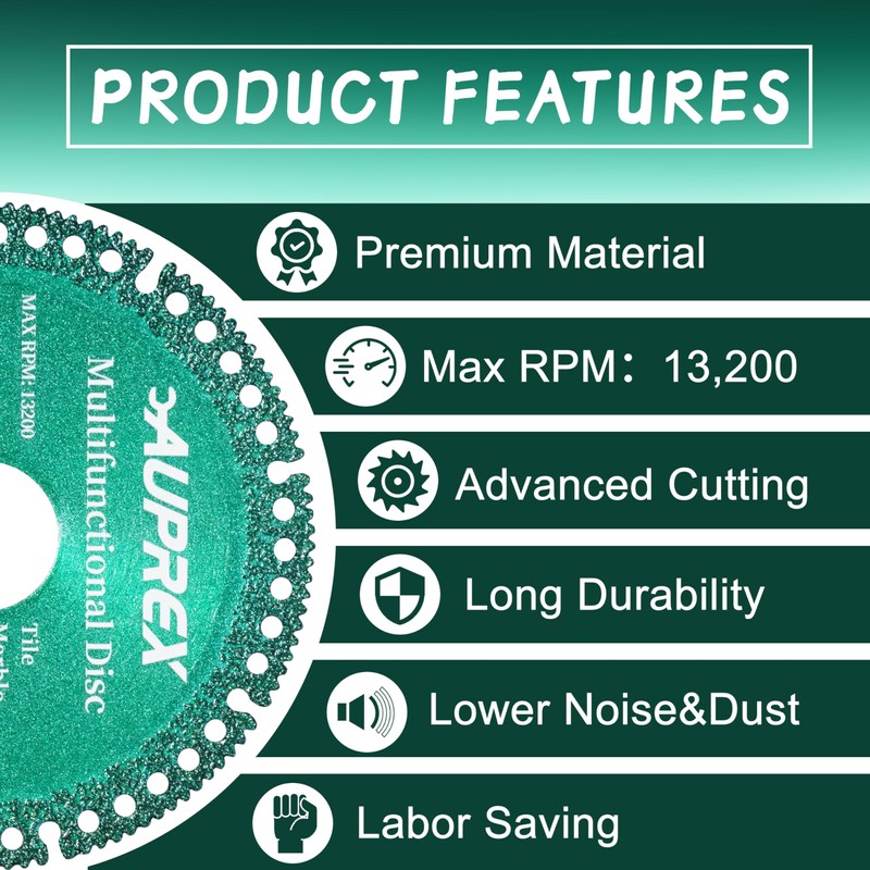 AUPREX 10 Pack 4 Inch Indestructible Disc for Grinder, Cutting