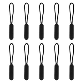 Gosknor 10pcs Zipper Pull Cord Replacement, Premium Plastic and Polyester Extender Cord Paracord Zipper Puller Zip Tab Tags Practical Accessories for Clothing Luggage Jackets Backpack(Black)