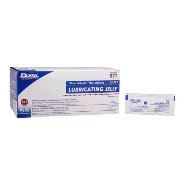 Dukal DUK 877 Lubricating Jelly, Foil Pack, Sterile, 2.7gm (Pack