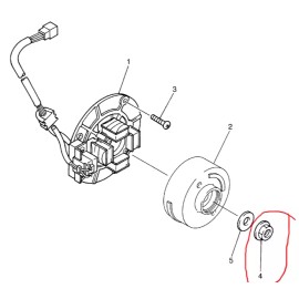 YAMAHA FLYWHEEL ROTOR NUT, BANSHEE, BLASTER, YZ125,YZ250, YZ250F,ZUMA 125,YZ450F