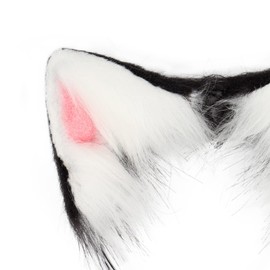 QinRuan Cosplay Costume 3-Pieces Set,Cat Ears and Leather Bell Collar Faux Fur Animal Tail