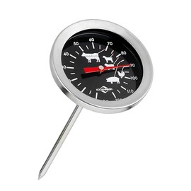 Küchenprofi Roasting Thermometer, Measuring Range 0 °C to 120 °C, Cooking Temperature Display for Various Meats, Measuring Probe 10.5 cm, Stainless Steel