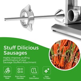 Wutfly 10mm Stainless Steel Sausage Stuffing Tubes and Sausage Stuffer Funnels for #5 Sausage Stuffers