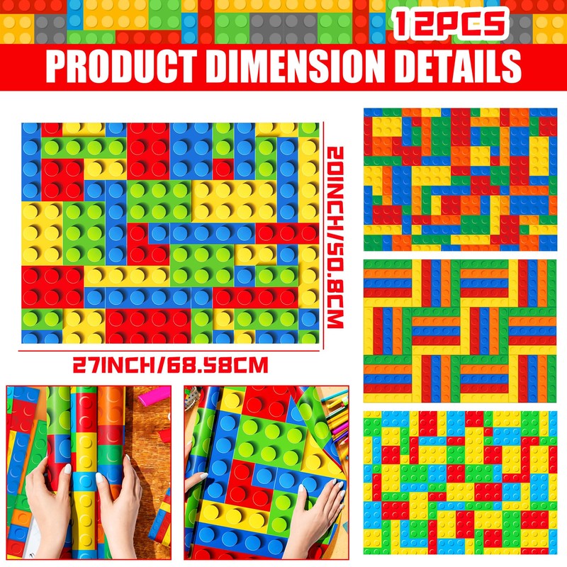 Building Block Wrapping Papers Blocks Wrap Paper Building Block Party